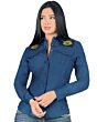 Blusa Vaquera Snap Button Girasol Lamasini 2323 Color Navy