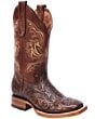 Botas Vaqueras Para Mujer Cinceladas Horma Rodeo Americana White Diamonds Boots 10-526 Color Café