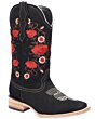 Botas Para Mujer Vaqueras Horma Rodeo Piel Nobuck White Diamonds Boots 11-494 Color Negro