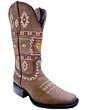 Bota De Mujer Vaquera Con Bordado Estilo Tradicional Nativo WD 11-500
