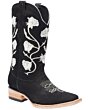 Botas Vaqueras Nobuck De Mujer Horma Rodeo White Diamonds Boots 10-543 Negras