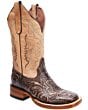 Botas Vaqueras Para Mujer Cinceladas Horma Rodeo Americana White Diamonds Boots 10-527 Miel