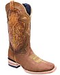 Bota De Mujer Vaquera Tubo Cincelado Color Miel WD 11-501