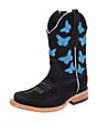 Botas Rodeo Negra Para Niña Mariposas Azules WD 11-388