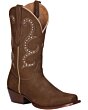 Bota Rodeo De Dama color Camel con bordado en el tubo.