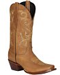 Botas Vaqueras De Mujer El General 40660 Tan con costuras decorativas doradas