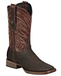Botas de rodeo Montero CNBS-5 para hombre en nobuck café con punta cuadrada y suela de hule, hechas en México