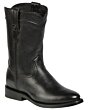 Montero RP-FL-1 men's black leather boots with oval toe and leather outsole, made in Mexico