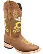 Bota Vaquera De Mujer Rodeo Nobuck Girasoles WD 11-492