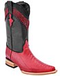 Bota Vaquera Roja Piel Pata De Avestruz WD 11-052