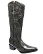 Botas Altas Para Dama Grabado Rústico Color Gris Oscuro WD 11-525