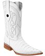 Men's White Exotic Crocodile Tail Boots 3X-Toe WD 11-042
