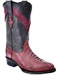 Botas Vaqueras Piel Pata De Avestruz Color Vino WD 11-217
