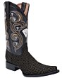 Botas Vaqueras De Mezclilla Café Cuadros 3X WD 11-139