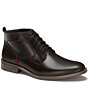 Botín Elegante Negro De Piel Para Hombre Con Agujetas