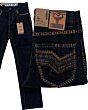 Jeans bootcut negro para niño con detalles bordados Western y costuras contrastantes – Lamasini 1871