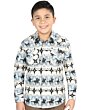 Camisa Vaquera para Niño Azul con Estampado Western de Cowboys y Caballos – El General 44494