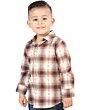 Camisa Vaquera para Niño a Cuadros Naranja-Beige, Versión de Manga Larga – El General 44733