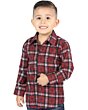 Boys' Western Shirt in Red Plaid, Long Sleeve Version – El General 44744