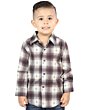 Camisa Vaquera para Niño Beige a Cuadros Vino, Versión de Manga Larga – El General 44747