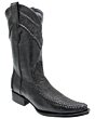  Men's Bull Neck Leather 400 Toe Black Boots WD 11-159