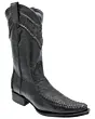  Men's Bull Neck Leather 400 Toe Black Boots WD 11-159