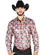 Camisa El Señor De Los Cielos Roja A Cuadros 43816 Con Grecas