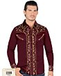 Camisa Vaquera Color Vino Botón De Broche Lamasini 2209