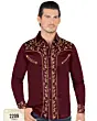 Camisa Vaquera Color Vino Botón De Broche Lamasini 2209