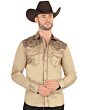 Camisa Vaquera Bordado Cabeza De Caballo Beige VA3540