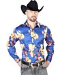 Camisa Casual Estampada ESDLC 43676 Color Azul