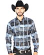 Camisa Casual Azul A Cuadros El Señor De Los Cielos M/L 43864