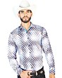 Camisa Blanca Con Estampado Geométrico Multicolor El Señor 126269