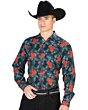 Camisa Negra Con Flores Rojas El Señor De Los Cielos 126276