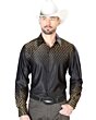 Camisa Negra Con Estampado Dorado De Hombre El Señor 43986