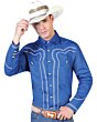 CAMISA CHARRA ESTILO CIVIL EL GENERAL 2019-115 COLOR AZUL REY