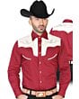 CAMISA CHARRA ANTE/BORDADA EL GENERAL 2019-131 COLOR VINO