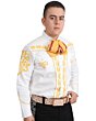 Camisa Charra Blanca Con Bordado Amarillo 060 WD 11-844