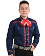 Camisa Charra Tradicional White Diamonds Western Wear 10-857 Color Azul