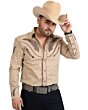 Camisa Charra White Diamonds Western Wear 10-851 Color Beige