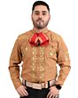 Camisa Charra Tradicional White Diamonds Western Wear 10-870 Herraduras Camel