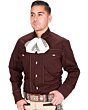 Camisa Charra Café Diseño Soga WD 11-857