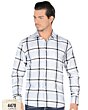 Camisa A Cuadros Manga Larga Blanca Lam 4470