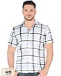 Camisa A Cuadros Manga Corta Blanca Lam 4470