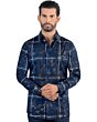 Camisa Cuadros Grandes Color Navy Modern Fit Lamasini 0113