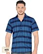 Camisa A Cuadros Manga Corta Color Navy Lam 4470