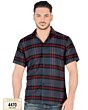 Camisa A Cuadros Manga Corta Negra Lam 4470