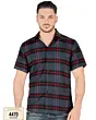 Camisa A Cuadros Manga Corta Negra Lam 4470
