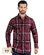 Camisa Cuadros Grandes Color Vino Modern Fit Lamasini 0113