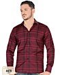 Camisa A Cuadros Manga Larga Color Vino Lam 4470